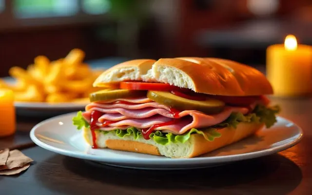 Ham Sandwich: Easy Recipe with Fresh Vegetables and Sauce