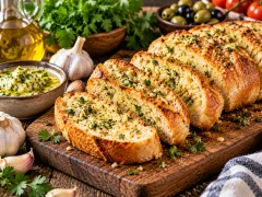 دستور پخت نان سیر مدیترانه‌ای: یک میان‌وعده‌ی ساده و محبوب