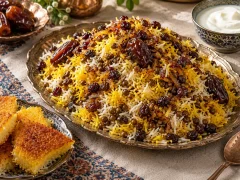 عدس‌پلو: برنج ایرانی با عدس، خرما و زعفران