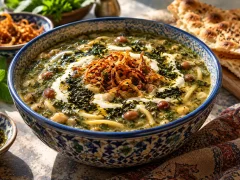 آش رشته: سوپ سنتی ایرانی با سبزی، حبوبات و رشته برای روزهای سرد