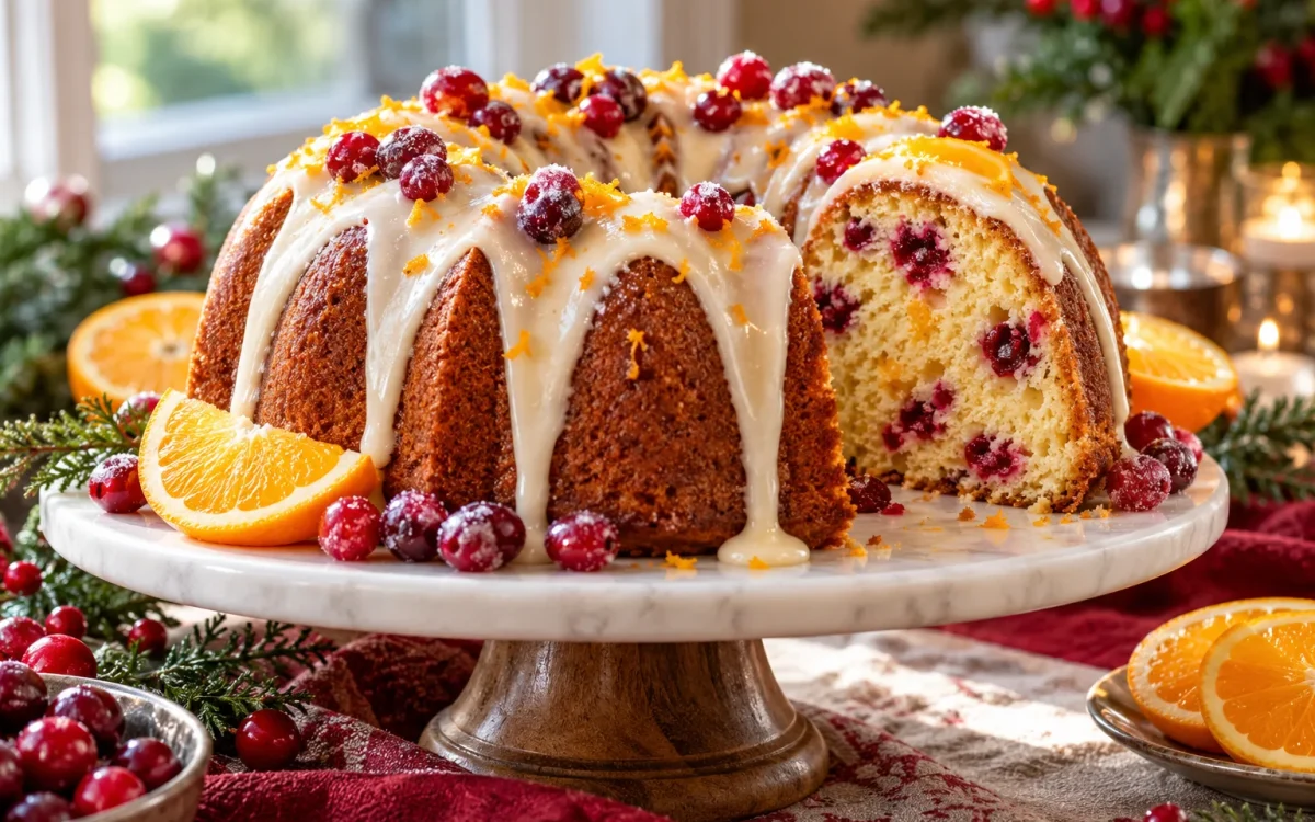 Cranberry Orange Bundt Cake for Thanksgiving and Christmas