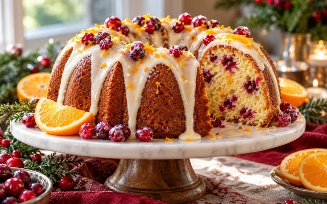 Cranberry Orange Bundt Cake for Thanksgiving and Christmas