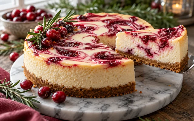 Cranberry Swirl Cheesecake for Thanksgiving: Creamy, Make-Ahead