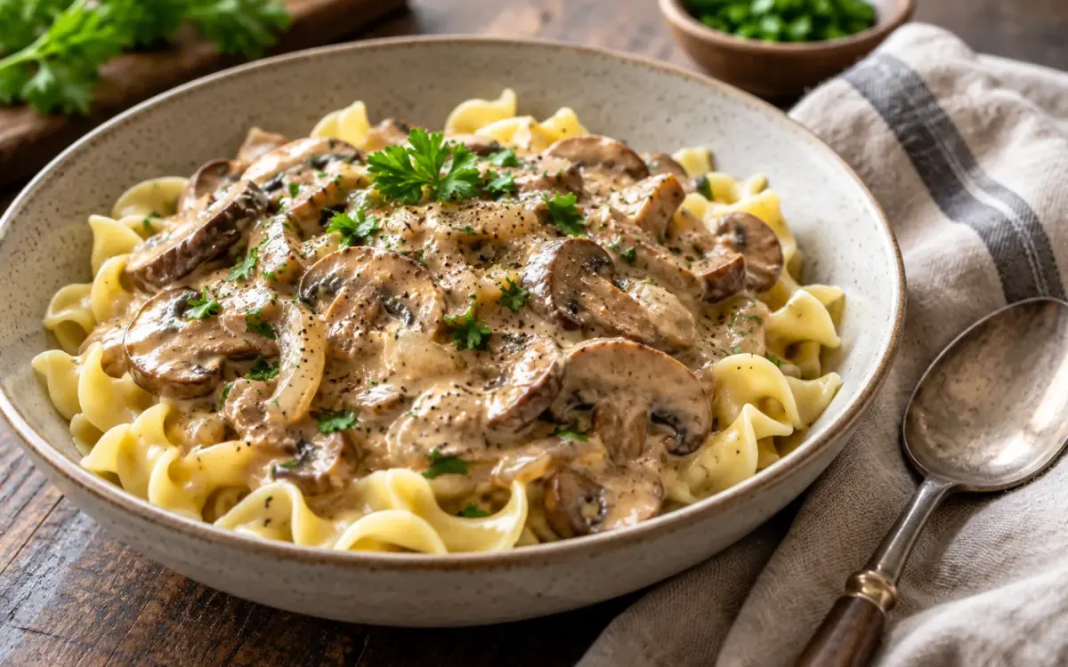 Creamy Mushroom Stroganoff: Cozy Vegetarian Dinner in 35 Minutes