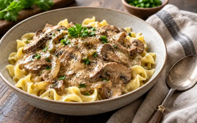Creamy Mushroom Stroganoff: Cozy Vegetarian Dinner in 35 Minutes