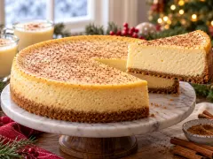 Eggnog Cheesecake for Christmas: Creamy and Make-Ahead