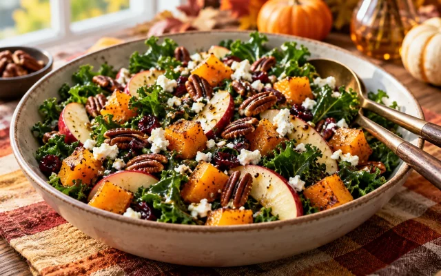 Fall Harvest Salad with Roasted Squash and Maple Vinaigrette