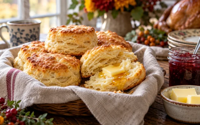 Flaky Buttermilk Biscuits for Thanksgiving: Make-Ahead and Freezer-Friendly