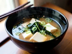Japanese Miso Soup with Tofu and Wakame