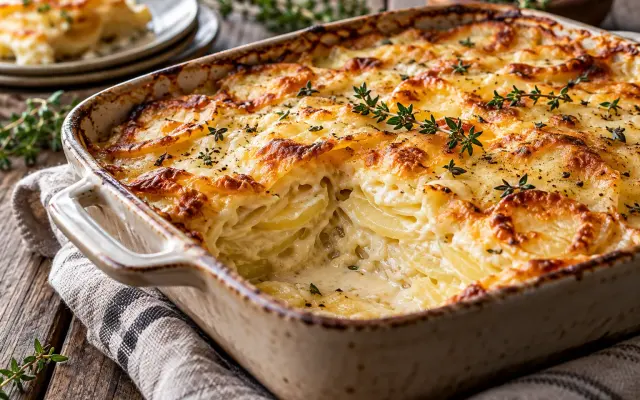 Make-Ahead Scalloped Potatoes for Thanksgiving: Creamy and Cheesy