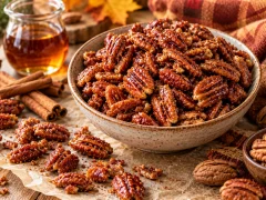 Maple Cinnamon Spiced Pecans: Easy Oven-Baked Holiday Snack