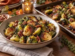 Maple-Dijon Roasted Brussels Sprouts for Thanksgiving
