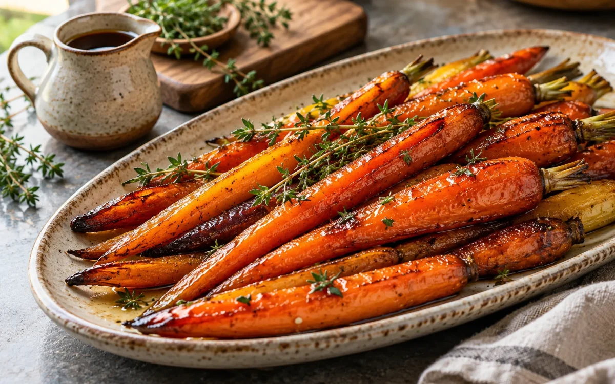 هویج کبابی با شربت افرا و آویشن برای شکرگزاری
