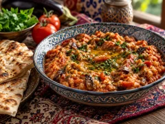 Mirza Ghasemi (Persian Smoky Eggplant, Garlic and Egg Dip)