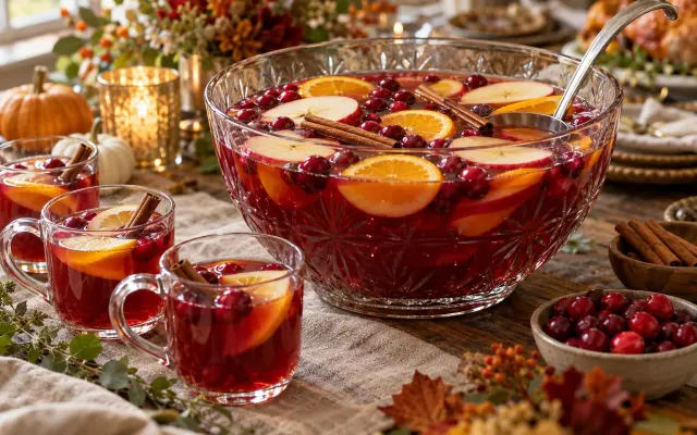 Mulled Cranberry Apple Punch for Thanksgiving (Alcohol-Free)