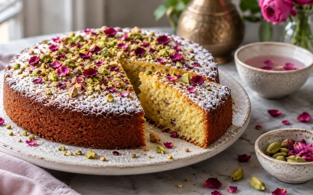 Persian Love Cake: Almond, Cardamom and Rose Water