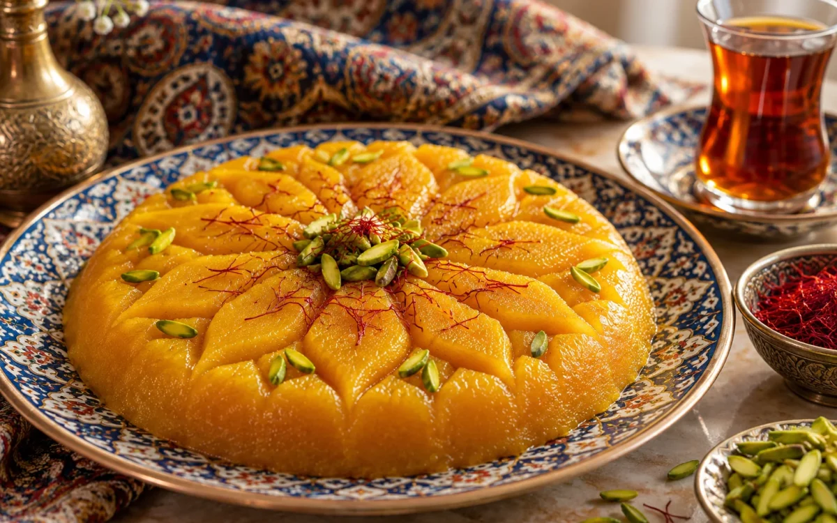 Persian Saffron Halva (Halva Zafarani) for Yalda Night
