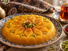 حلوای زعفرانی ایرانی برای شب یلدا