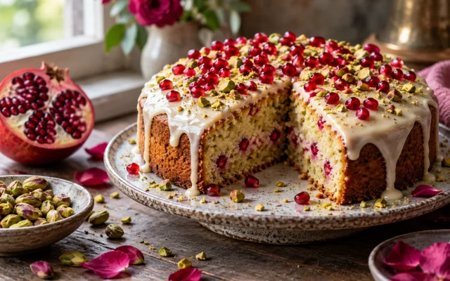 Pomegranate Pistachio Cake for Yalda Night: Moist and Easy