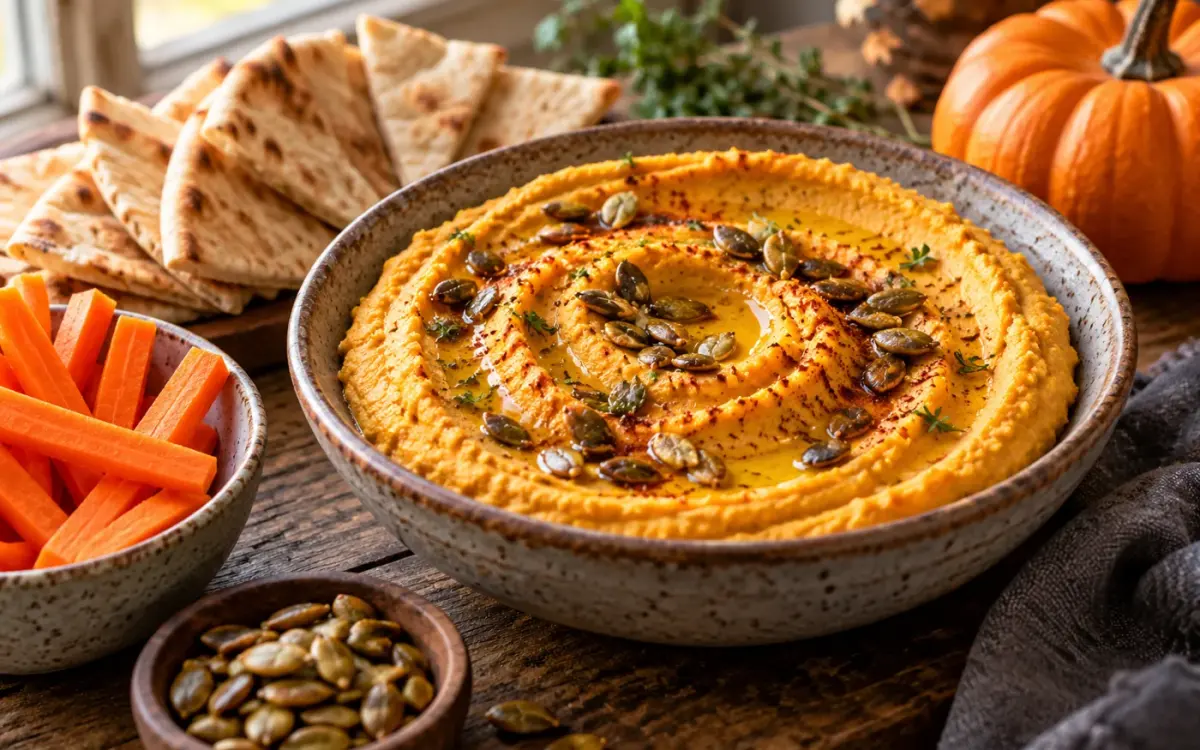 حمّص کدو حلوایی برای شکرگزاری: کرمی، گیاهی و قابل پیش‌آماده‌سازی