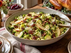 Shaved Brussels Sprout Salad with Apple and Pecans for Thanksgiving