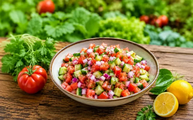 Shirazi Salad (Authentic Persian Cucumber, Tomato, and Onion Salad)