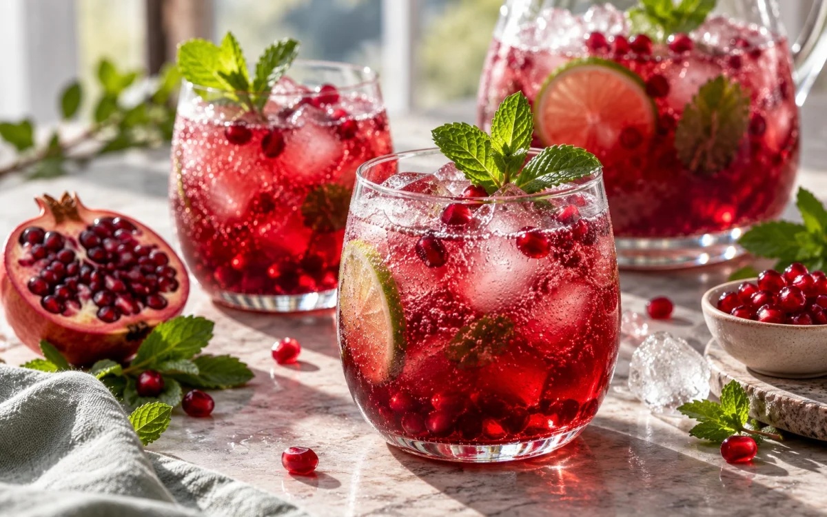 پانچ گازدار انار و نعناع برای شب یلدا (بدون الکل)