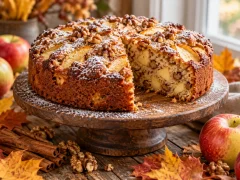 کیک سیب و گردو با ادویه: نرم، ساده و مناسب پاییز