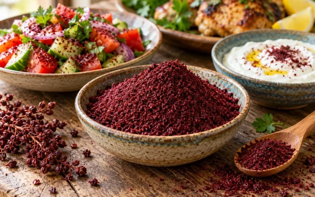 سماق: ادویه‌ای ترش‌مزه برای سالاد، مرغ و ماست