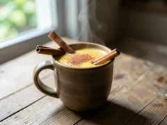 لاته‌ی زردچوبه در خانه: نوشیدنی طلایی با چند مرحله‌ی ساده