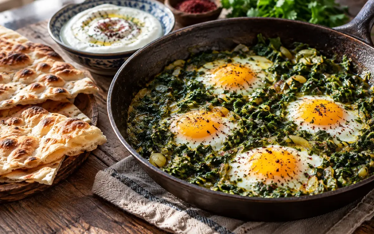 Nargesi (Persian Spinach and Eggs Skillet) in 25 Minutes