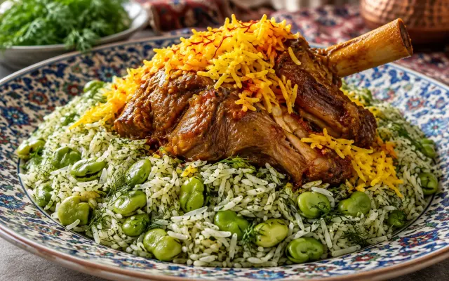 Baghali Polo (Persian Dill and Fava Bean Rice with Lamb)