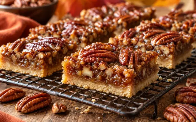 Pecan Pie Bars for Thanksgiving: Shortbread Crust, Easy to Slice