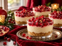 Yalda Night Pomegranate Cheesecake Cups (No-Bake)